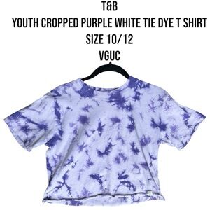 T&B crop shirt for girls youth Large 10/12 purple tie dye